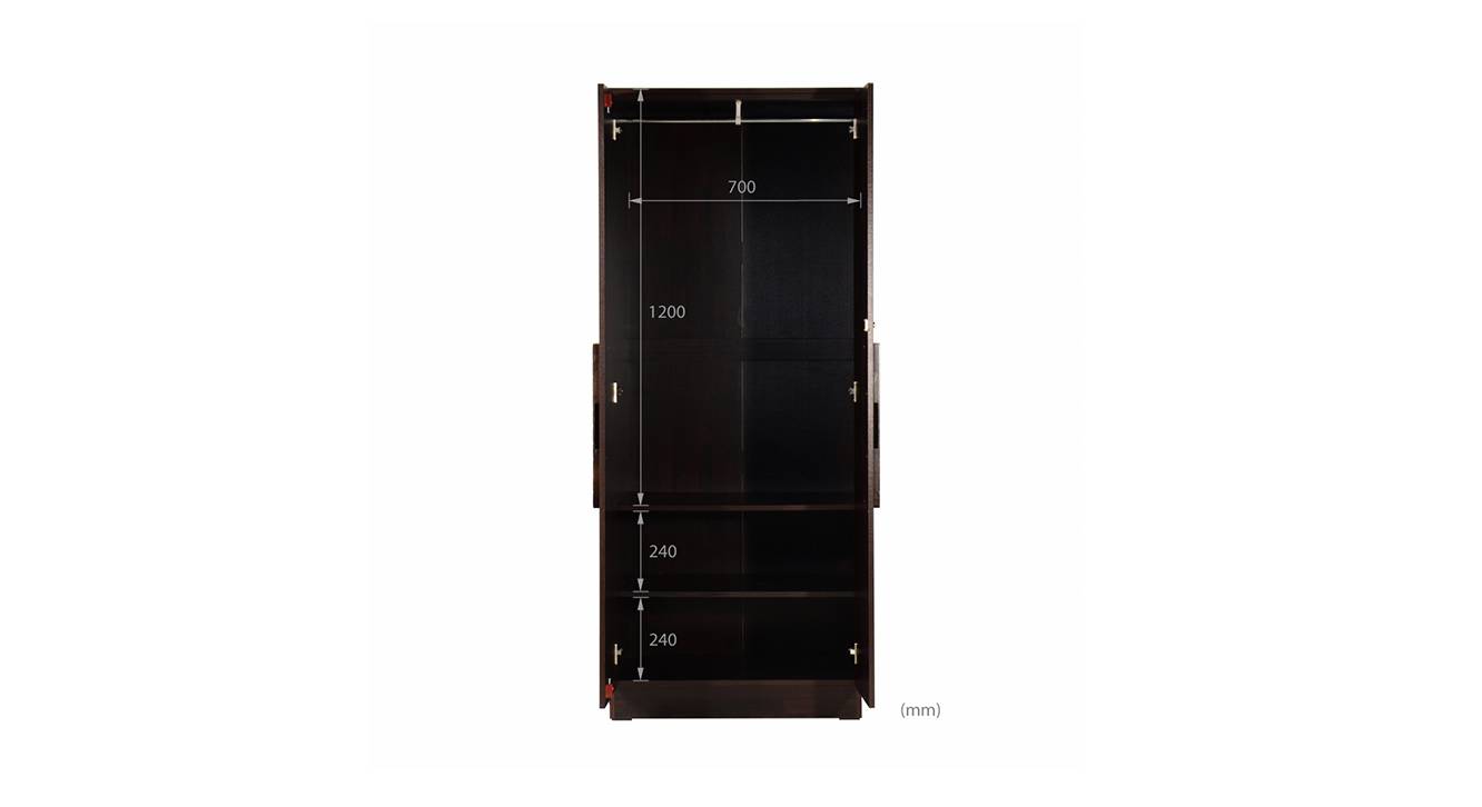 Jaime 2 door wardrobe wenge color melamine finish 7