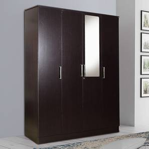 Maisie 4 door wardrobe with mirror wenge color laminate finish lp
