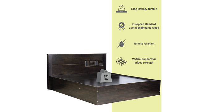 Montecristo Storage Bed (Queen Bed Size, Melamine Finish) by Urban Ladder - Cross View Design 1 - 372137