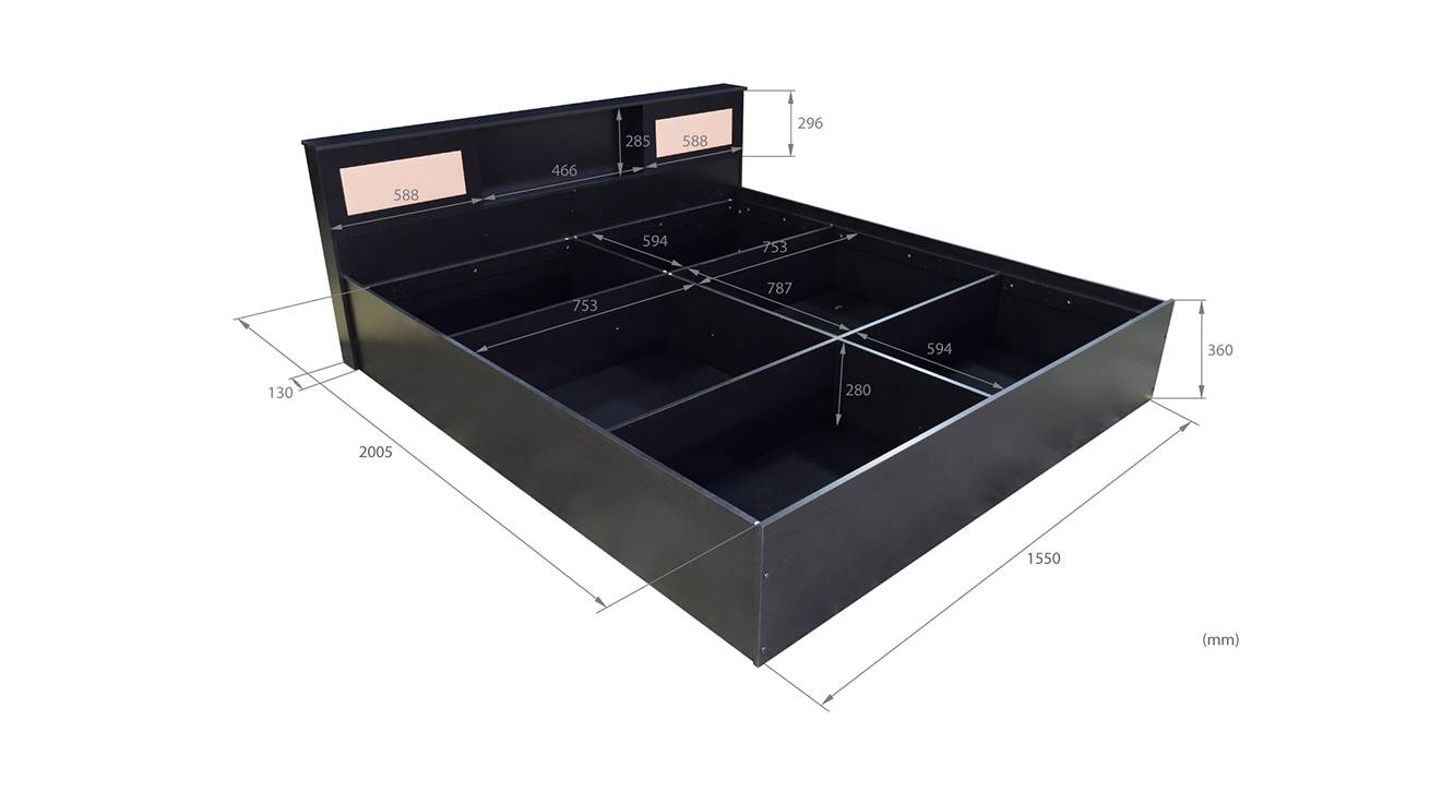 Melonie storage bed wenge color laminate finish 7