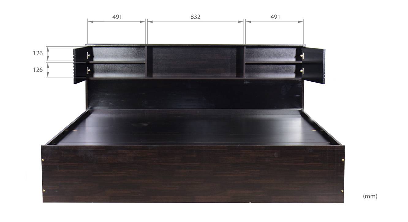 Linosa storage bed wenge color melamine finish 7