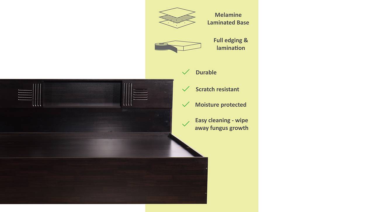 Graeae Engineered Wood King Size Drawer Storage Bed in Melamine Finish