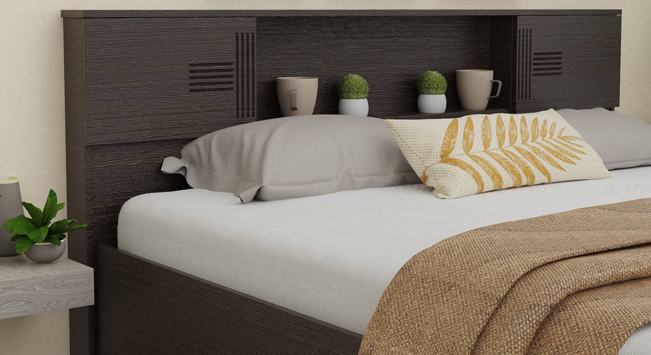 Graeae Engineered Wood King Size Drawer Storage Bed in Melamine Finish