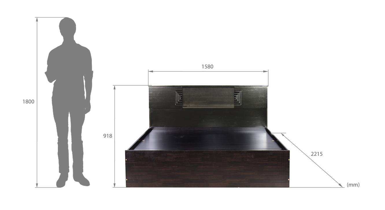 Porto storage bed wenge color melamine finish 6