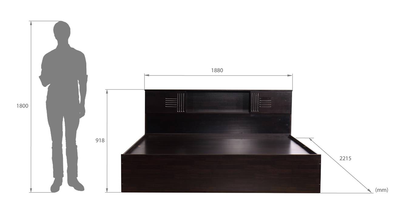Nivelles storage bed wenge color melamine finish 6