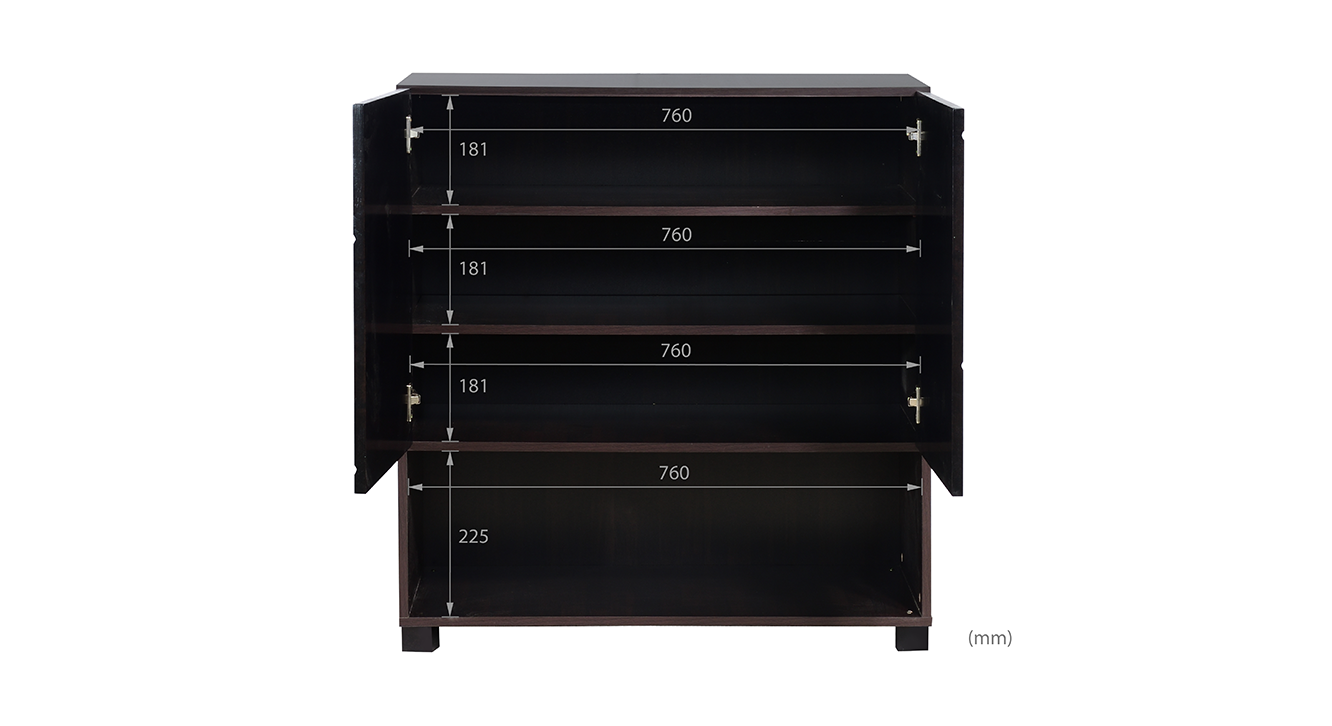 Natasha shoe rack wenge color melamine finish 7