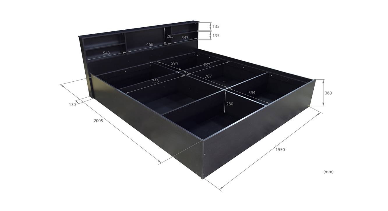 Nate storage bed wenge color laminate finish 7