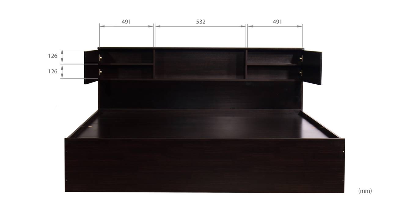 Porto storage bed wenge color melamine finish 7