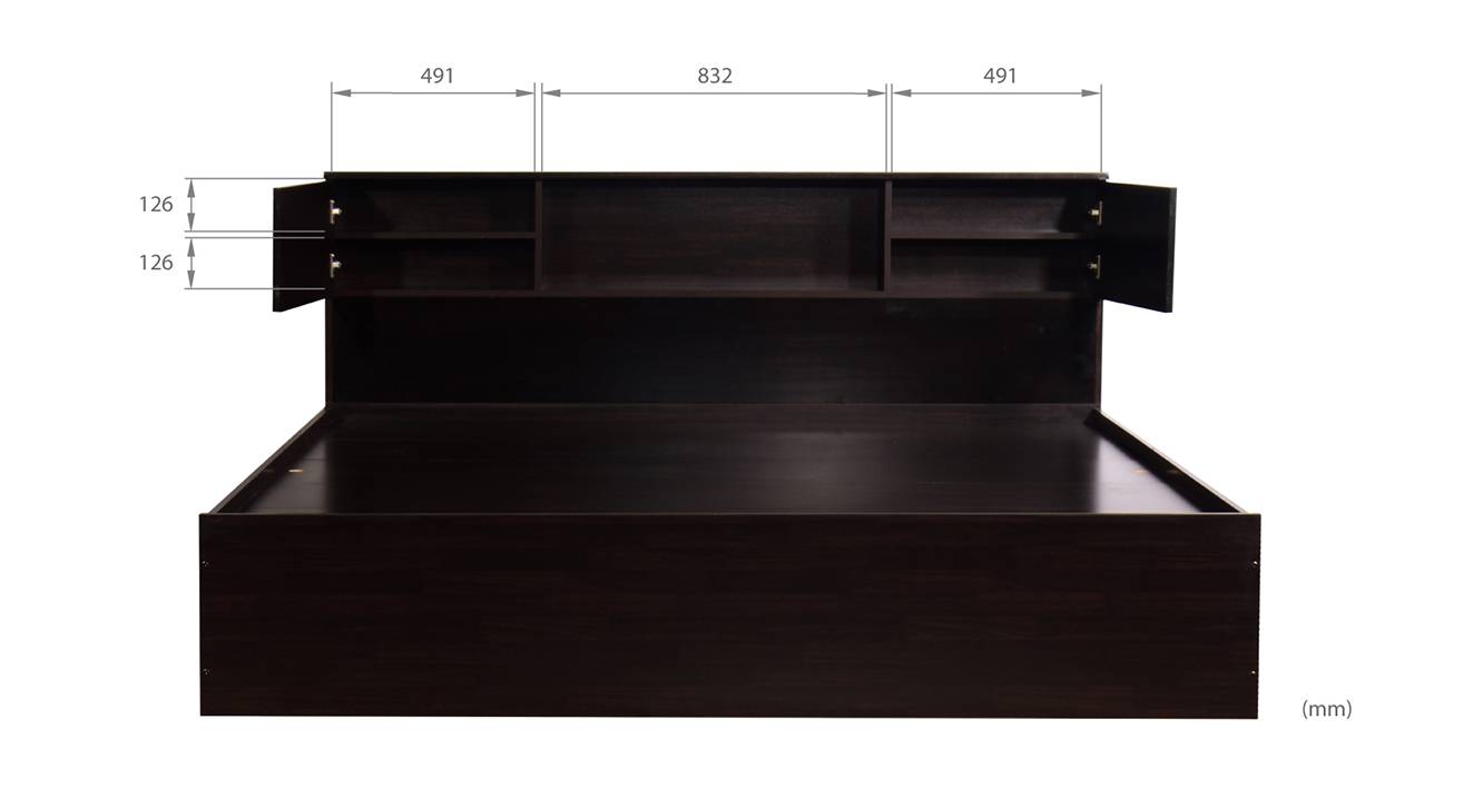 Nivelles storage bed wenge color melamine finish 7
