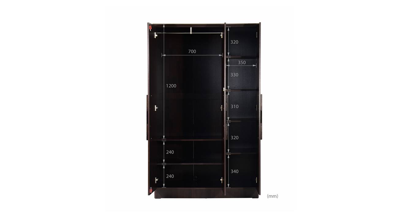 Nayeli 3 door wardrobe wenge color melamine finish 7