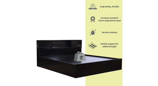 Ryukyu Storage Bed (King Bed Size, Melamine Finish) by Urban Ladder - Cross View Design 1 - 372295