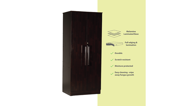 Stevie 2 door Wardrobe (Melamine Finish, Wenge) by Urban Ladder - Cross View Design 1 - 372297