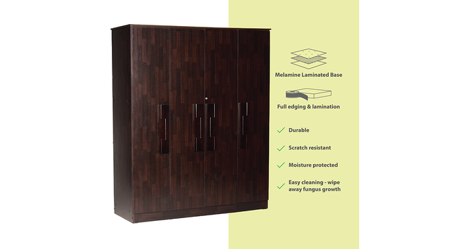 Serena 4 door Wardrobe (Melamine Finish, Wenge) by Urban Ladder - Cross View Design 1 - 372299