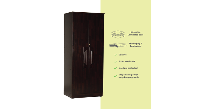 Reynold 2 door Wardrobe (Melamine Finish, Wenge) by Urban Ladder - Cross View Design 1 - 372300