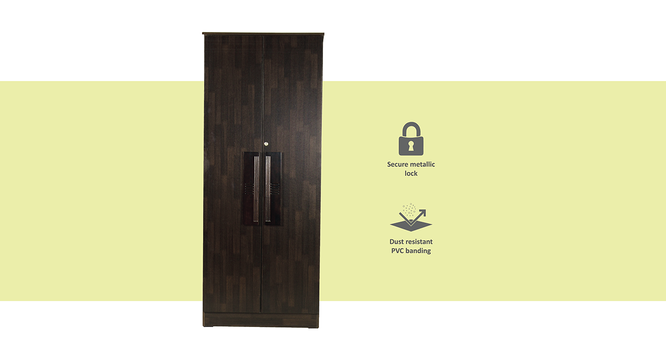 Stevie 2 door Wardrobe (Melamine Finish, Wenge) by Urban Ladder - Front View Design 1 - 372309