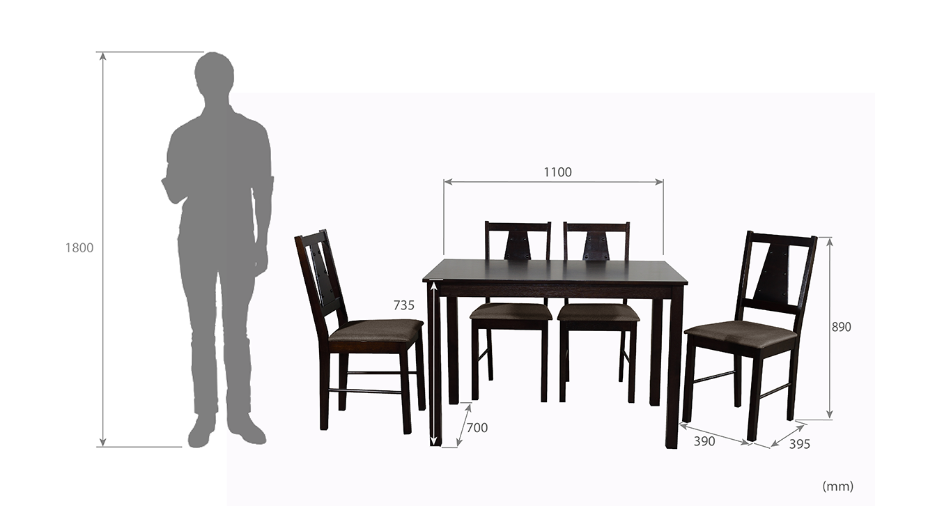Serena 4 seater dining set wenge color veneer finish 6