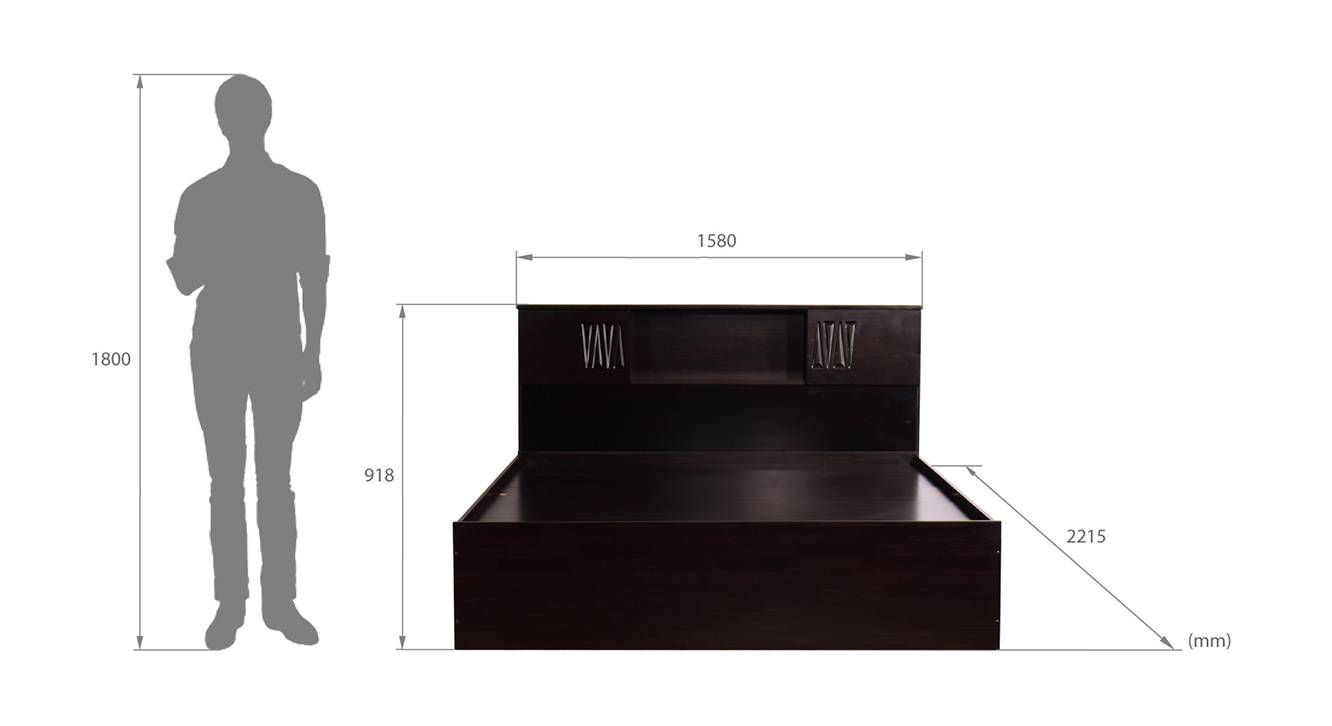 Shikoku storage bed wenge color melamine finish 6