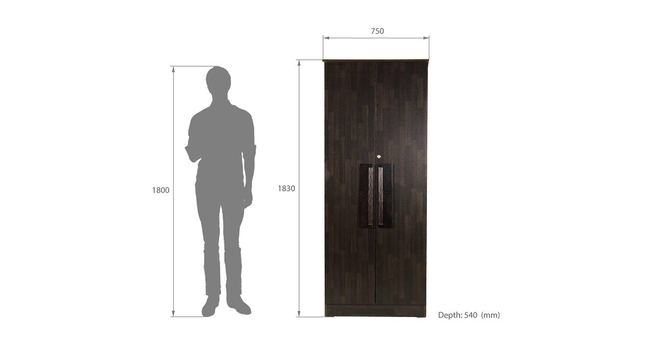 Stevie 2 door wardrobe wenge color melamine finish 6