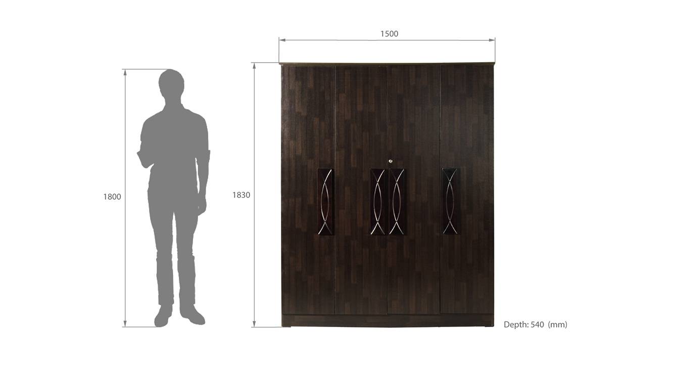 Raven 4 door wardrobe wenge color melamine finish 6