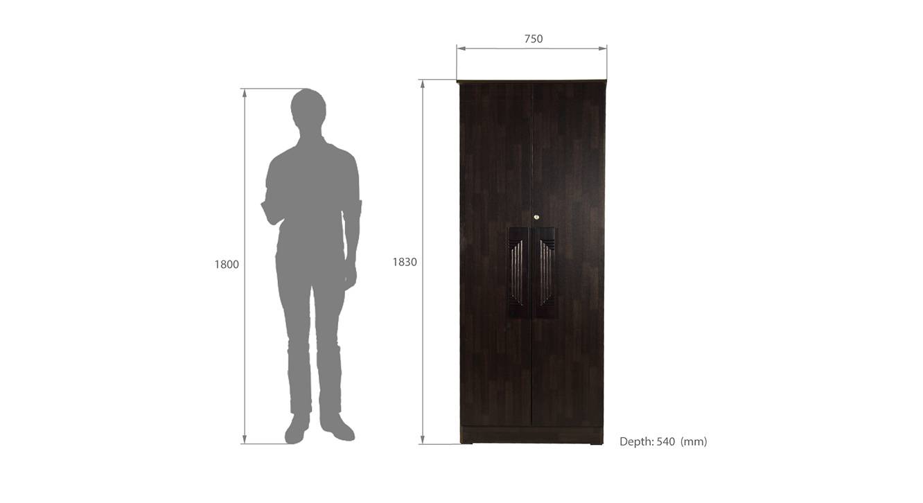 Reynold 2 door wardrobe wenge color melamine finish 6