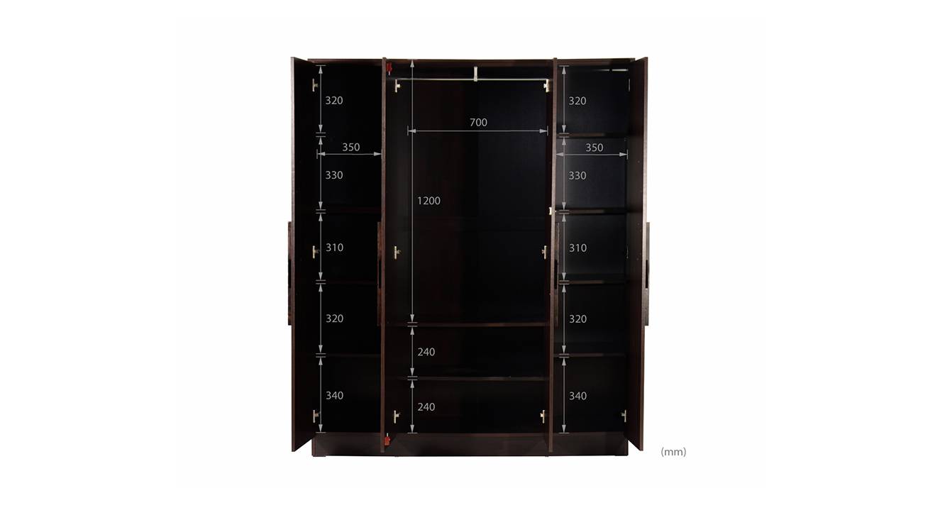 Raven 4 door wardrobe wenge color melamine finish 7
