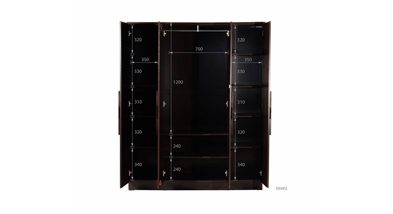 Serena 4 door wardrobe wenge color melamine finish 7