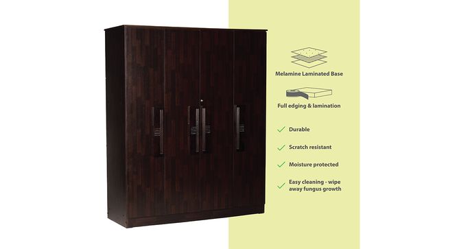 Trisha 4 door Wardrobe (Melamine Finish, Wenge) by Urban Ladder - Cross View Design 1 - 372383