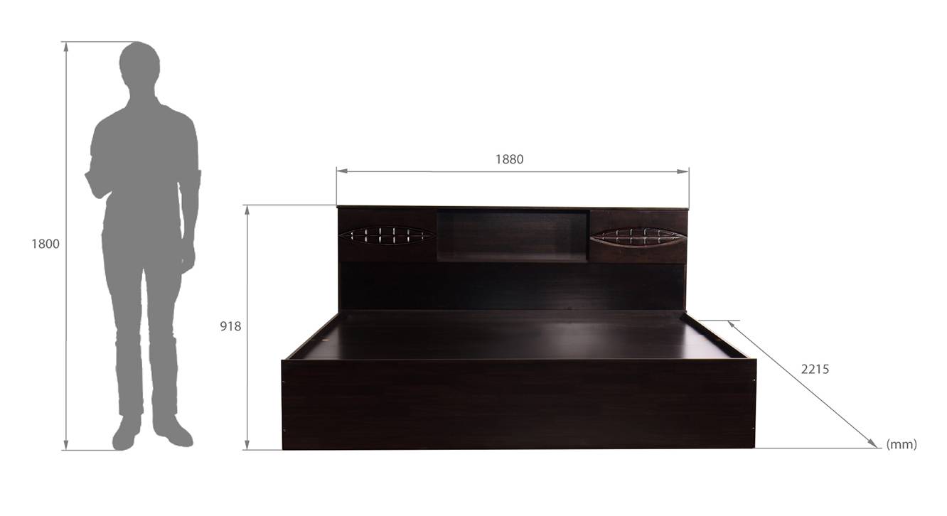 Torcello storage bed wenge color melamine finish 6
