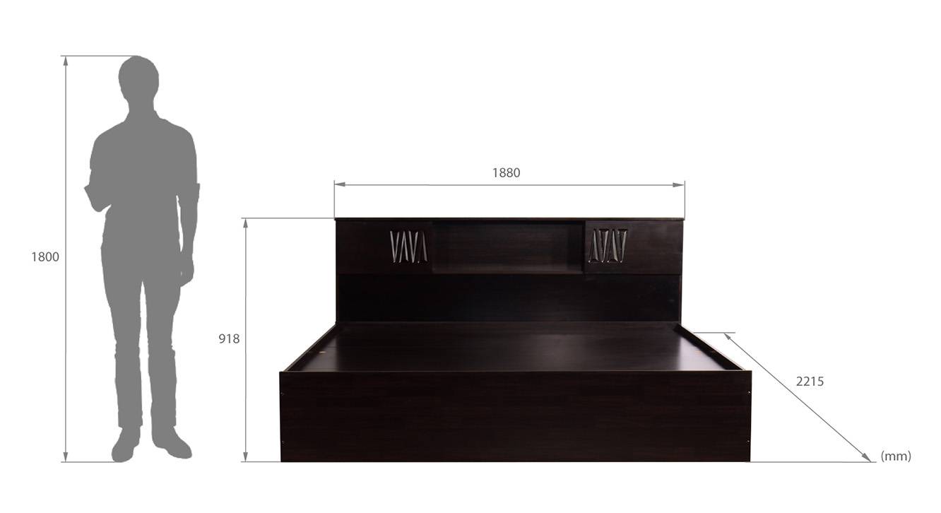 Tsushima storage bed wenge color melamine finish 6