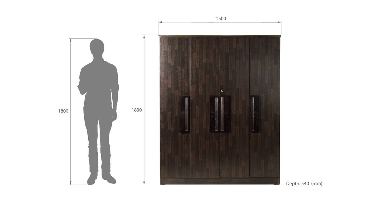 Trisha 4 door wardrobe wenge color melamine finish 6