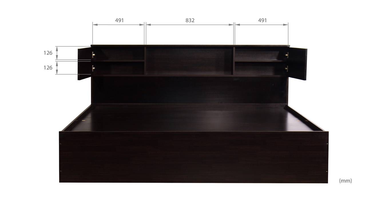 Tsushima storage bed wenge color melamine finish 7