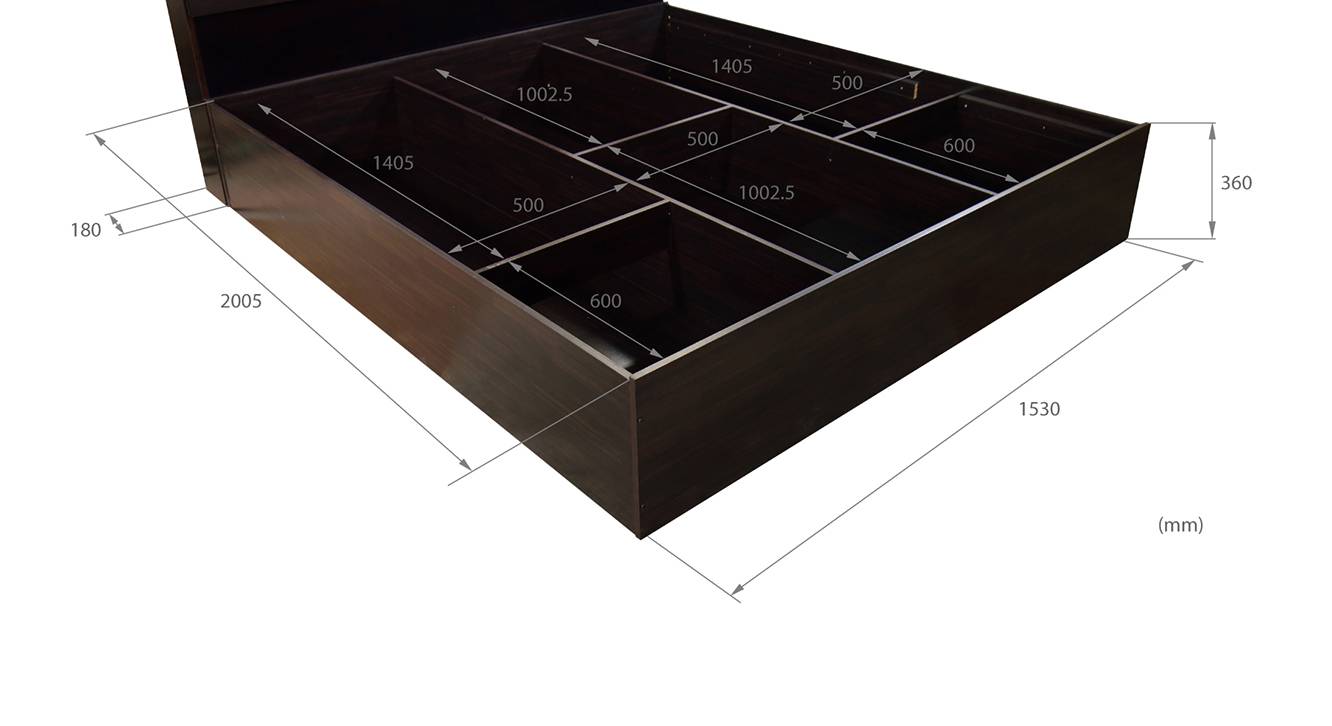 Amakusa storage bed wenge color melamine finish 8