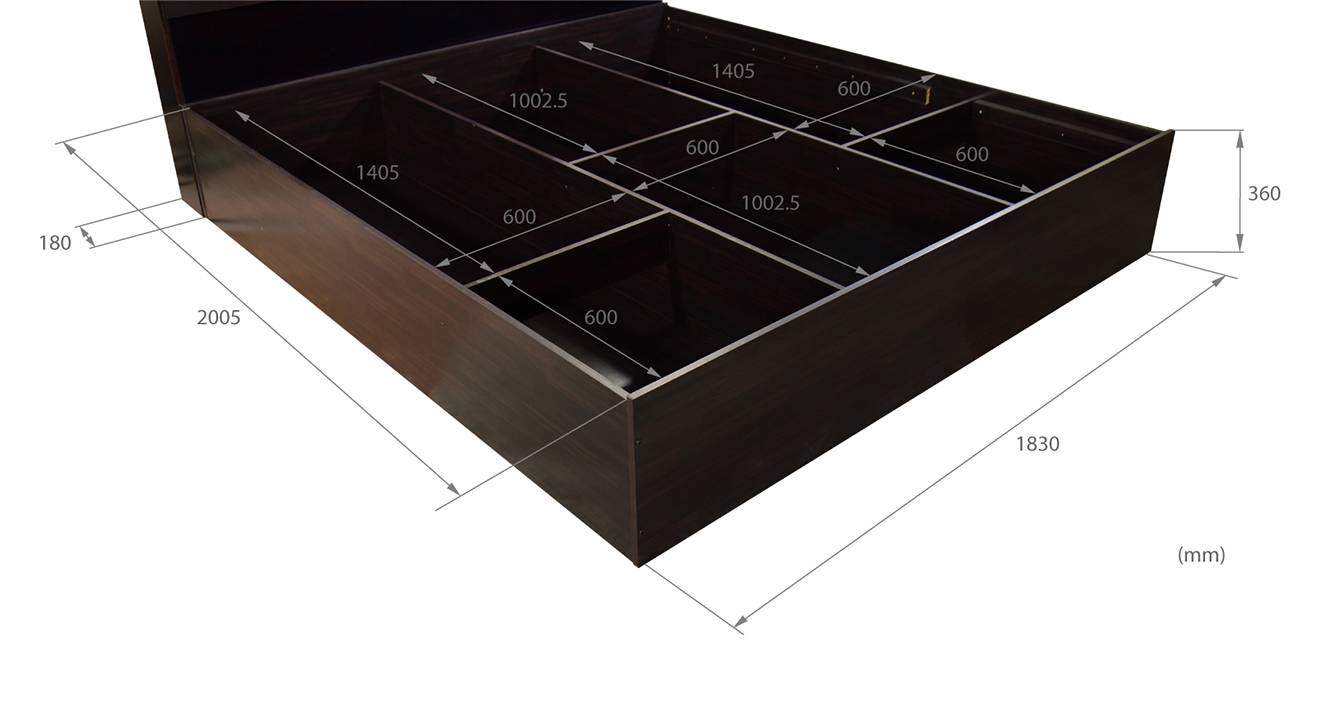 Nivelles storage bed wenge color melamine finish 8