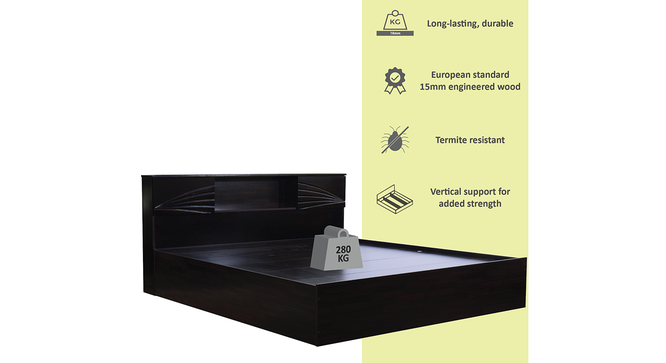 Osumi Storage Bed (Queen Bed Size, Melamine Finish) by Urban Ladder - Cross View Design 1 - 372425