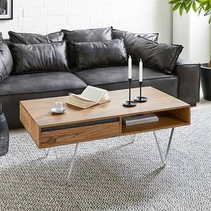 woodenmood Arthur Rectangular Solid Wood Coffee Table in Semi Gloss Finish-picture-11