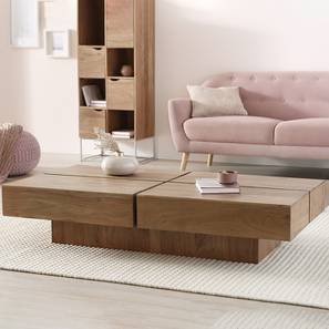 Kids Table Design Atticus Rectangular Solid Wood Coffee Table in Semi Gloss