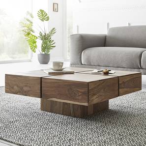 woodenmood Bartholomew Square Solid Wood Coffee Table in Semi Gloss Finish-picture-15