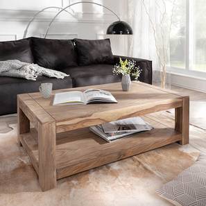 Woodenmood Design Byron Rectangular Solid Wood Coffee Table in Semi Gloss Finish