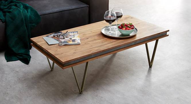 Alec Coffee Table (Semi Gloss Finish, Rustic Teak) by Urban Ladder - Cross View Design 1 - 372597
