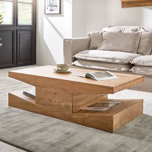 Coffee Table Design Charlie Rectangular Solid Wood Coffee Table in Semi Gloss Finish