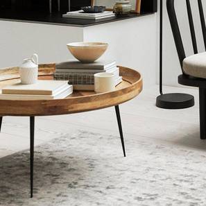 Coffee Table Design Lorna Round Solid Wood Coffee Table in Semi Gloss Finish