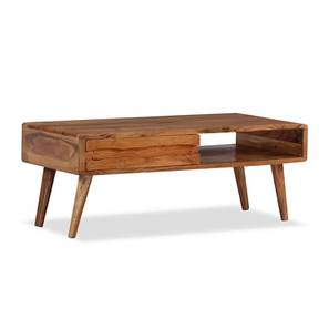 woodenmood Steve Rectangular Solid Wood Coffee Table in Semi Gloss Finish-picture-17