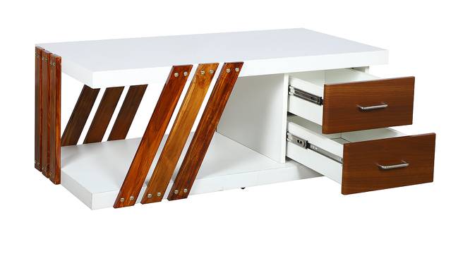 Pedro Coffee Table (White & Brown, White & Brown Finish) by Urban Ladder - Cross View Design 1 - 372849