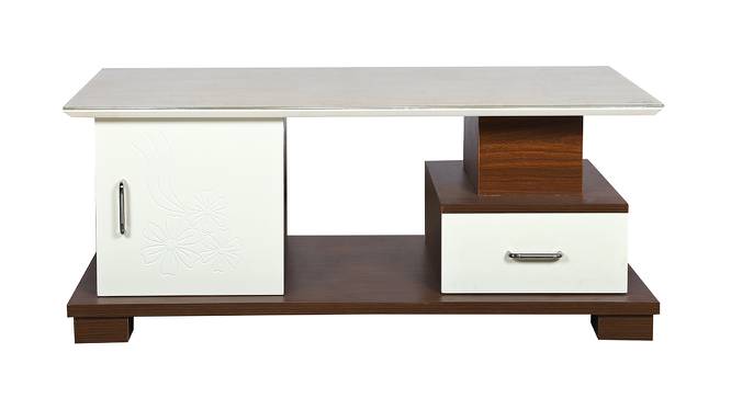 Pete Coffee Table (White & Brown, White & Brown Finish) by Urban Ladder - Front View Design 1 - 372861