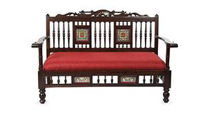 Ridhi Wooden Sofa - Walnut