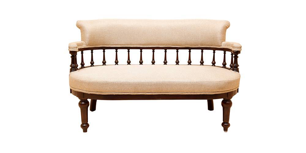 Riya Wooden Sofa - Walnut (2-seater Custom Set - Sofas, None Standard Set - Sofas, Regular Sofa Size, Regular Sofa Type, Walnut, Solid_Wood Sofa Material) by Urban Ladder - - 373643