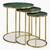 Leven nesting table green and brass finish lp