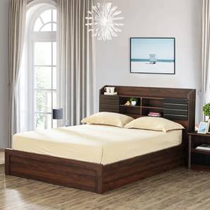 Queen Size Bed Design Babar Storage Bed (Queen Bed Size, Brown Finish)