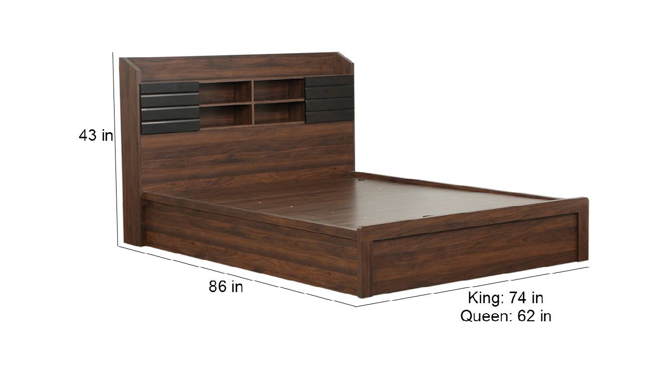 Babar storage bed brown color engineered wood finish 6