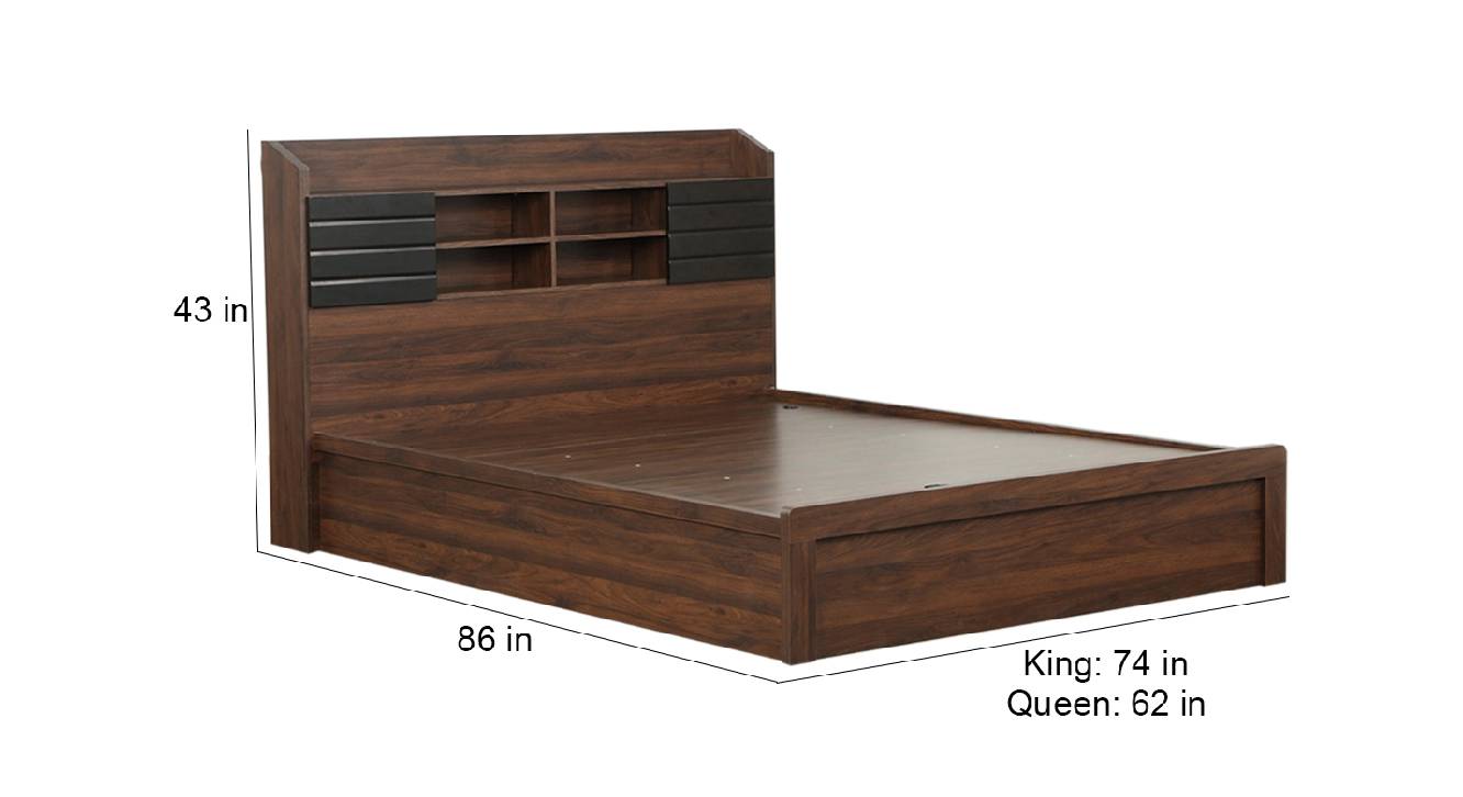 Banyak storage bed brown color engineered wood finish 6